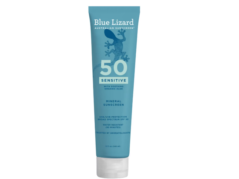Blue Lizard Mineral Sunscreen, SPF 50+ Organic Aloe, 5 oz/148 mL