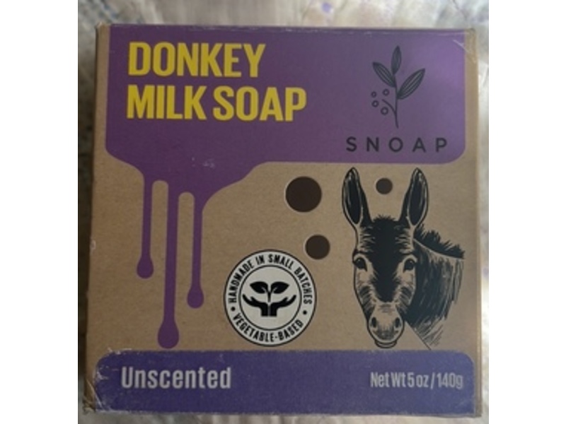 Snoap Donkey Milk Soap, Unscented, 5 oz/140 g