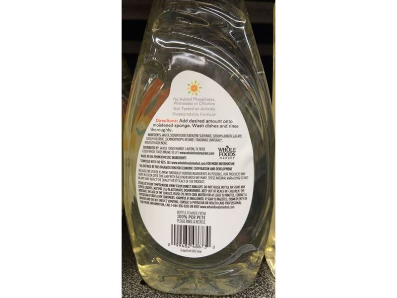 365 Whole Foods Market Dish Soap, Grapefruit, 24 fl oz/710 mL
