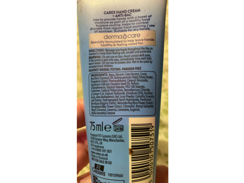 Carex Derma Care Hand Cream + Anti-Bac, 75 mL, Pack Of 6