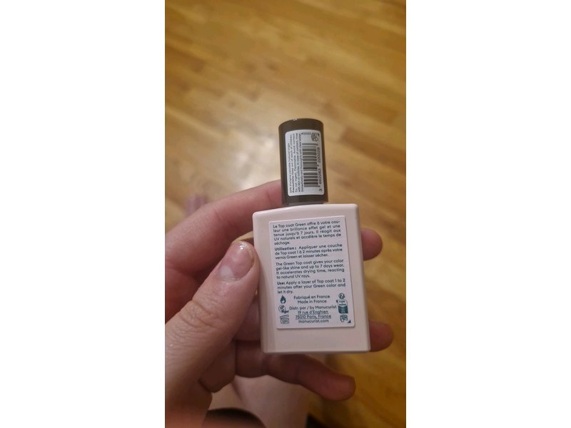 Manucurist Paris Nail Polish Top Coat Sunshine, Green, 0.5 fl oz/15 mL