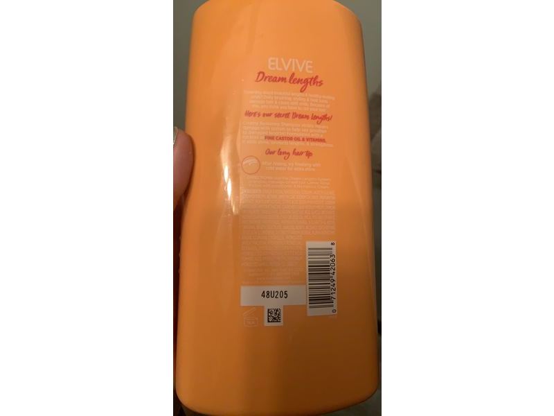 L'Oreal Paris Elvive Dream Lengths Restoring Shampoo, Fine Castor Oil + Vitamins, 28 fl oz/828 mL