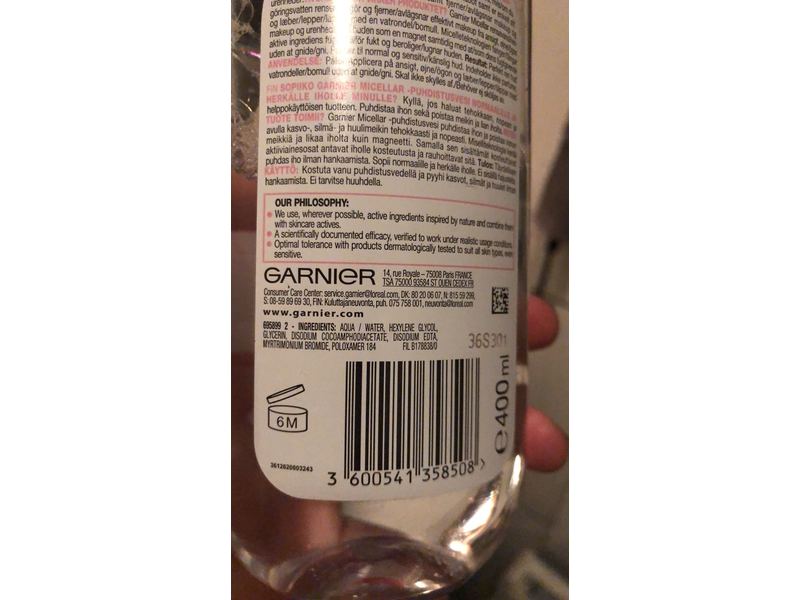 Garnier SkinActive Micellar Cleansing Water, Normal & Sensitive Skin, 400 mL