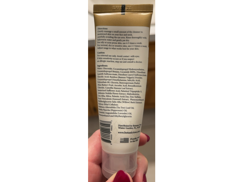 Botanic Tree Glycolic Acid Exfoliating Cleanser, 2 oz/59 g