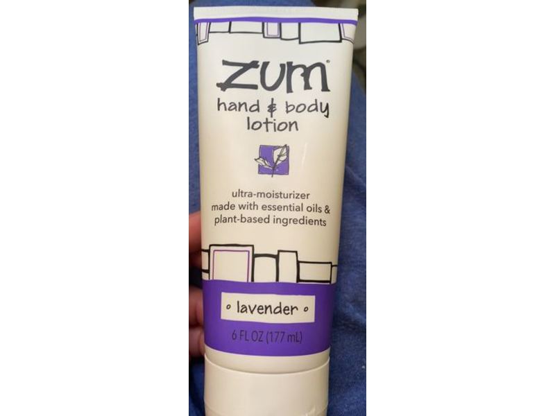 Zum Hand & Body Ultra Moisturizer Lotion, Lavender, 6 fl oz/177 mL