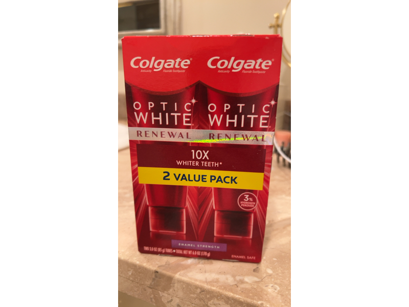 Colgate Optic White Renewal Toothpaste, Enamel Strength, 3.0 oz/85 g
