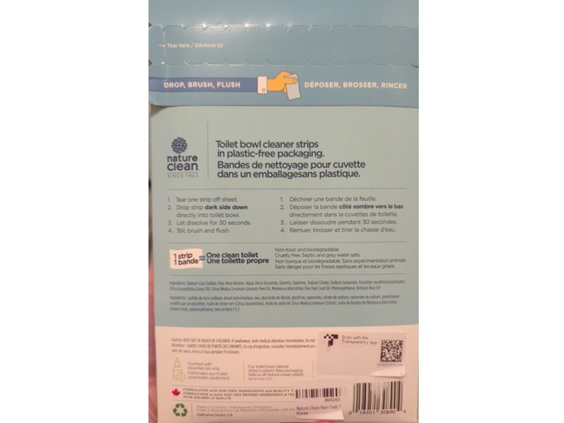 Nature Clean Toilet Bowl Cleaner Strips, Fresh Lime, 36 Count