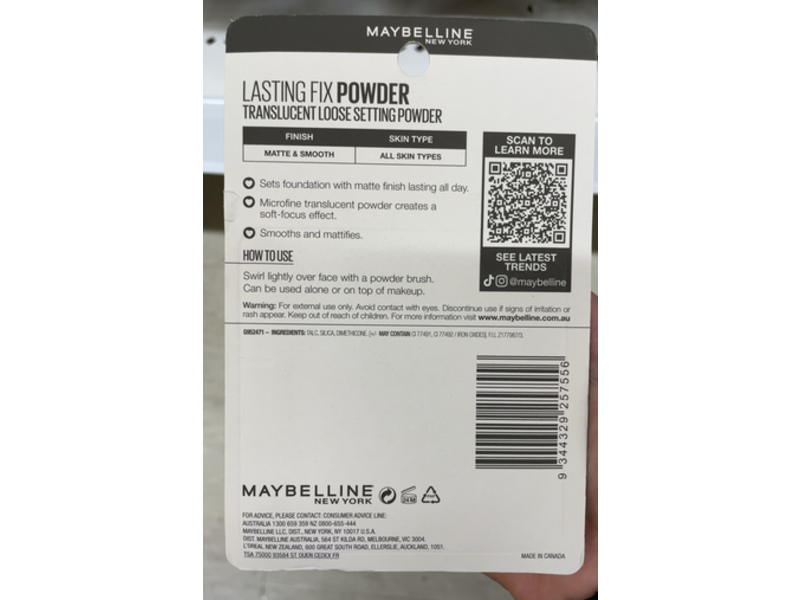 Maybelline New York Lasting Fix Loose Setting Powder, Translucent, 0.21 oz/6 g