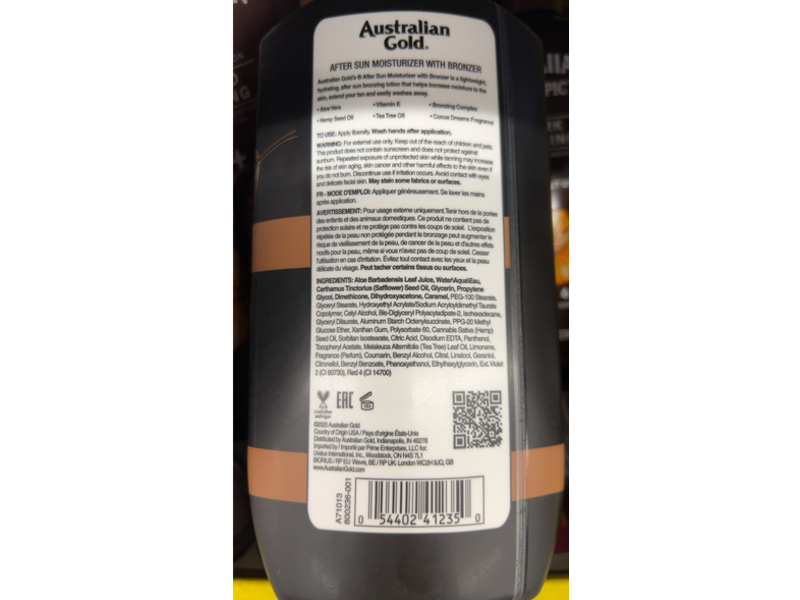 Australian Gold After Sun Moisturize+ Bronzer, 16 fl oz/473 mL