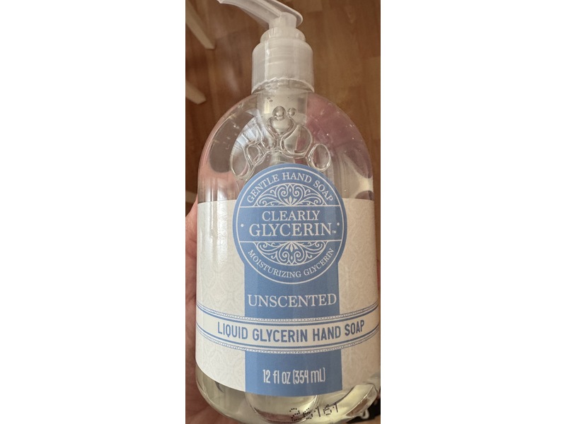 Clearly Glycerin Moisturizing Glycerin Gentle Hand Soap, Unscented, 12 fl oz/354 mL