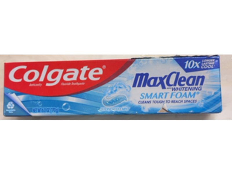 Colgate Max Clean Whitening Toothpaste, Smart Foam , 6 oz/170 g, Pack Of 3