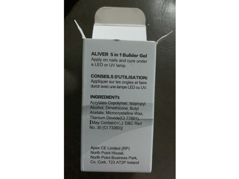 Aliver 5-In-1 Builder Gel, White, 0.5 fl oz/15 mL