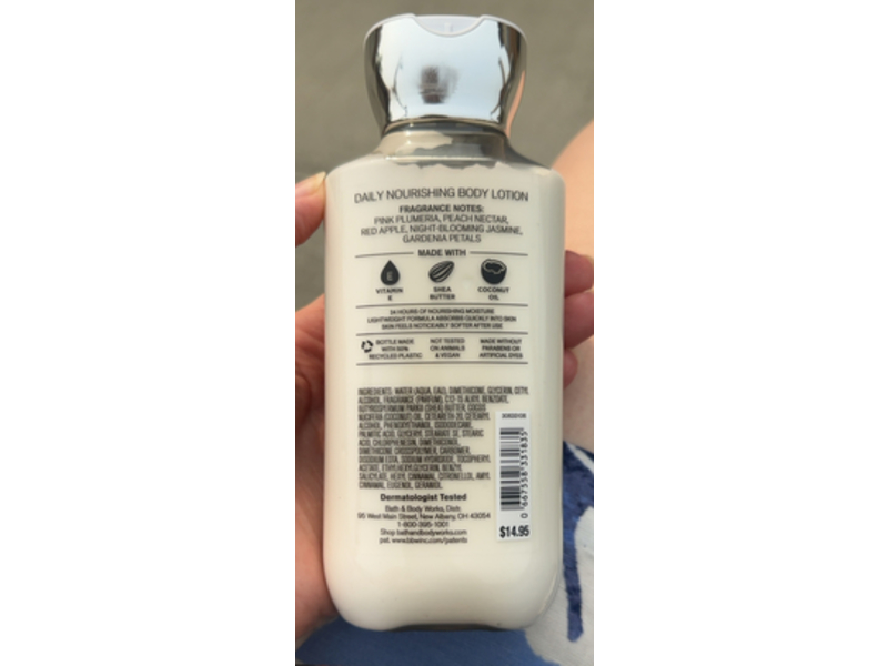 Bath & Body Works Daily Nourishing Body Lotion, Plumeria, Shea Butter + Coconut Oil, 8 fl oz/236 mL