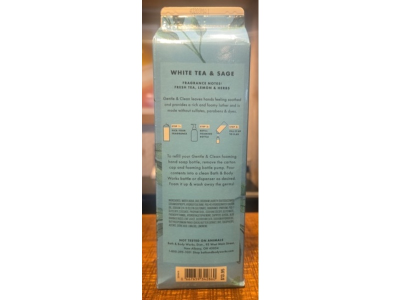 Bath & Body Works Gentle & Clean Foaming Hand Soap, White Tea & Sage, 32 fl oz/946 mL