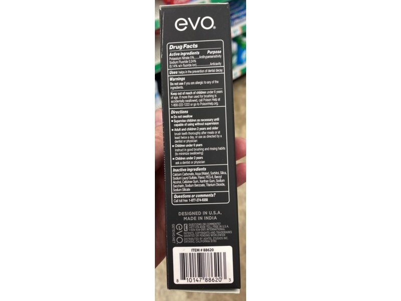 Evo Sensitive Anti-Cavity Fluoride Toothpaste, Sweet Mint, 3.5 oz/99 g