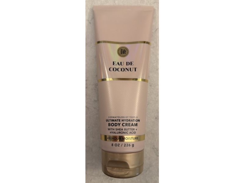 Bath & Body Works Ultimate Hydration Body Cream, Eau De Coconut, Shea Butter + Hyaluronic Acid, 8 oz/226 g