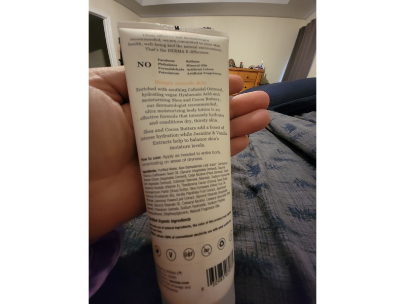 Derma E Ultra Moisturizing Shea Body Lotion, Jasmine & Vanilla, 8 oz/227 g