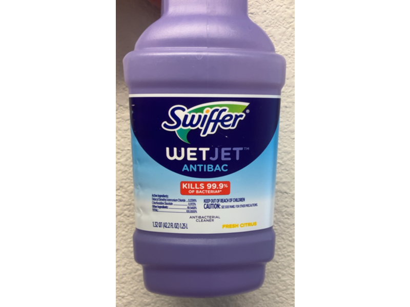 Swiffer Wet Jet Antibacterial Cleaner, Fresh Citrus, 42.2 fl oz/1.25 L
