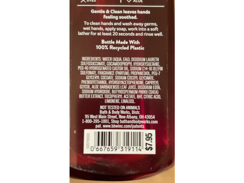 Bath & Body Works Gentle & Clean Foaming Hand Soap, Frosted Cranberry, 8.75 fl oz/259 mL