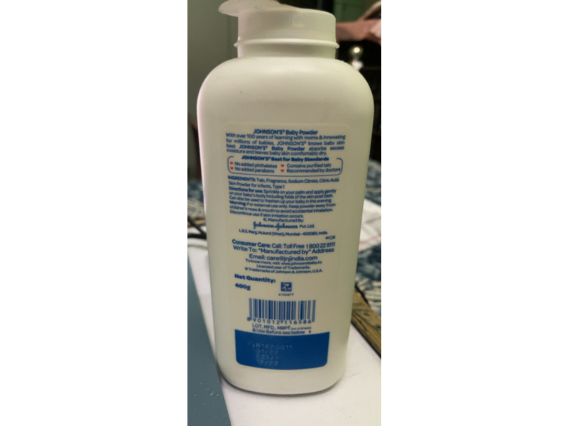 Johnson's Baby Powder, 400 g.