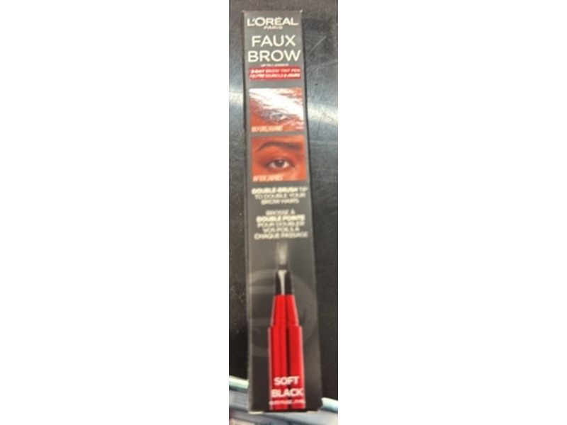 Loreal Paris Faux Brow Eyebrow Pen, Soft Black 393, 0.04 fl oz/1 mL