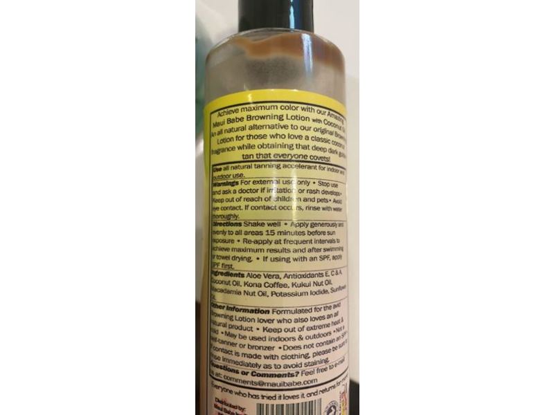 Maui Babe Browning Lotion, Coconut Oil, 8 fl oz/236 mL