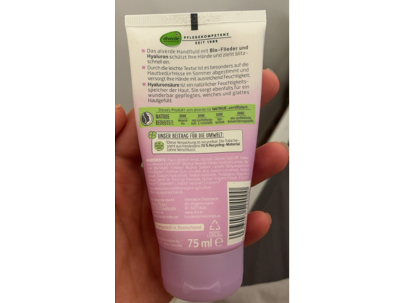 Dm Alverde Natural Cosmetics Summer Care Hand Fluid, Lilac, 75 mL