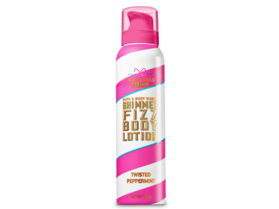 Bath & Body Works Christmas Shop Shimmer Fizz Body Lotion, Twisted Peppermint, 3.5 oz/100 g