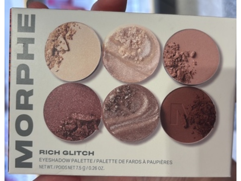 Morphe ChromaPlus 6-Pan Eyeshadow Palette, Rich Glitch, 0.26 oz/7.5 g