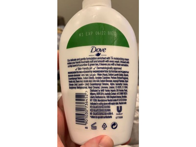 Dove Nourishing Hand Wash, Cucumber & Green Tea Scent, 8.45 fl oz/250 mL