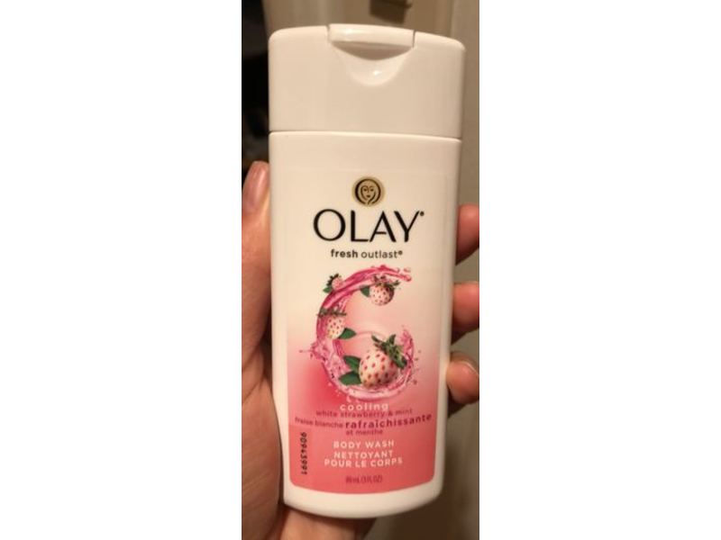 Olay Fresh Outlast Body Wash Cooling White Strawberry & Mint, 3 fl oz/89 mL