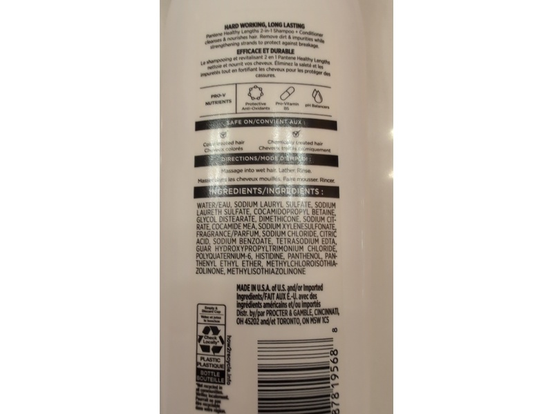 Pantene Pro-V 2 Shampoo & Conditioner, Healthy Lengths, 12.0 fl oz/355 mL