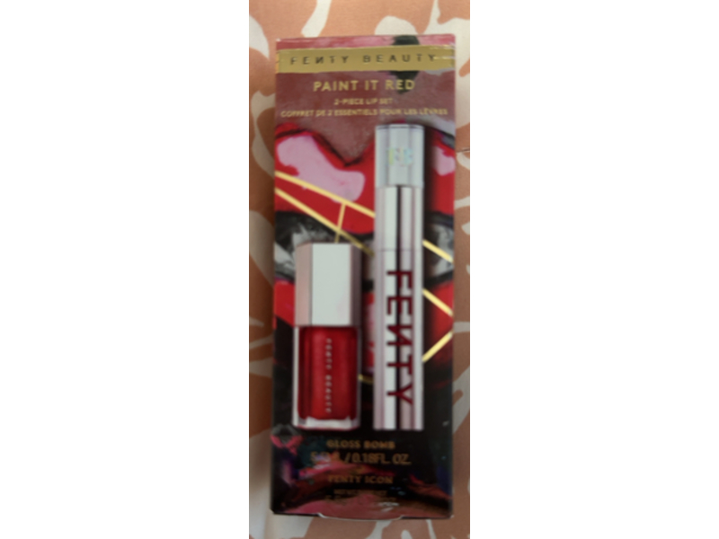 Fenty Beauty Lip Gloss Bomb Kit, Paint It Red, 0.18 fl oz/ 5.5 mL, 2 Count