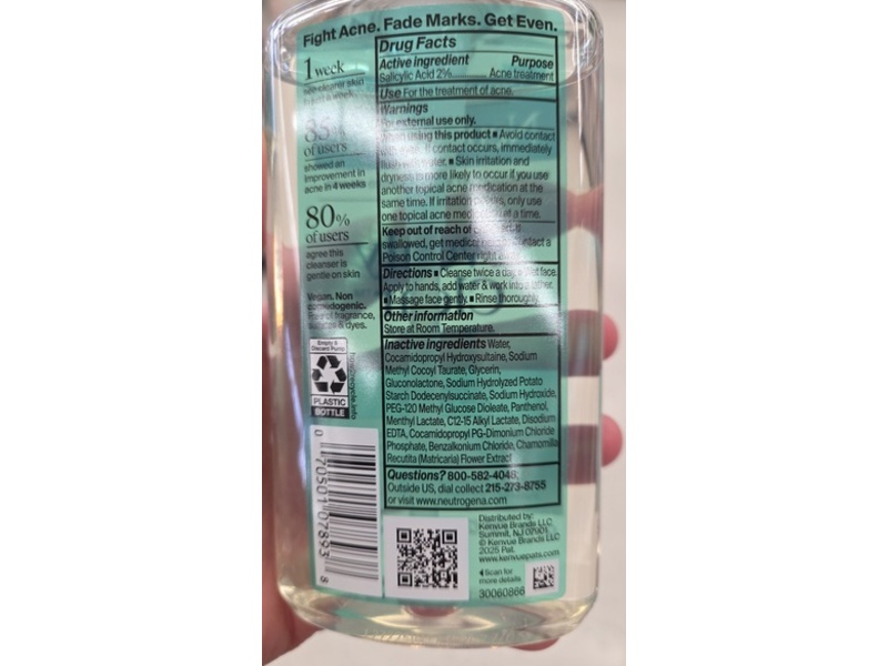 Neutrogena Evenly Clear Acne Cleanser, 9.1 fl oz/260 mL