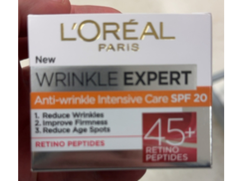 L'Oreal Paris Wrinkle Expert 45+ Anti-Wrinkle Intensive Care, SPF 20, Retino Peptides, 50 mL
