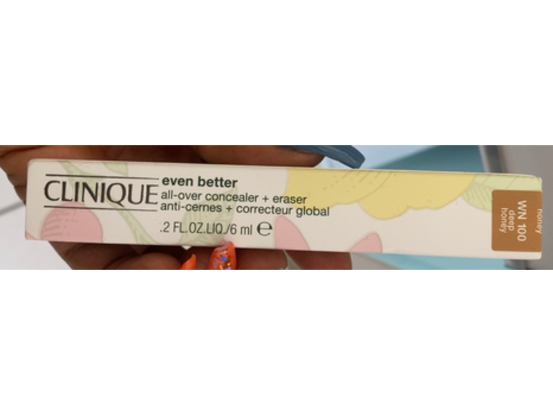 Clinique Even Better All-Over Concealer + Eraser, WN 100 Deep Honey, 0.2 fl oz/6 mL