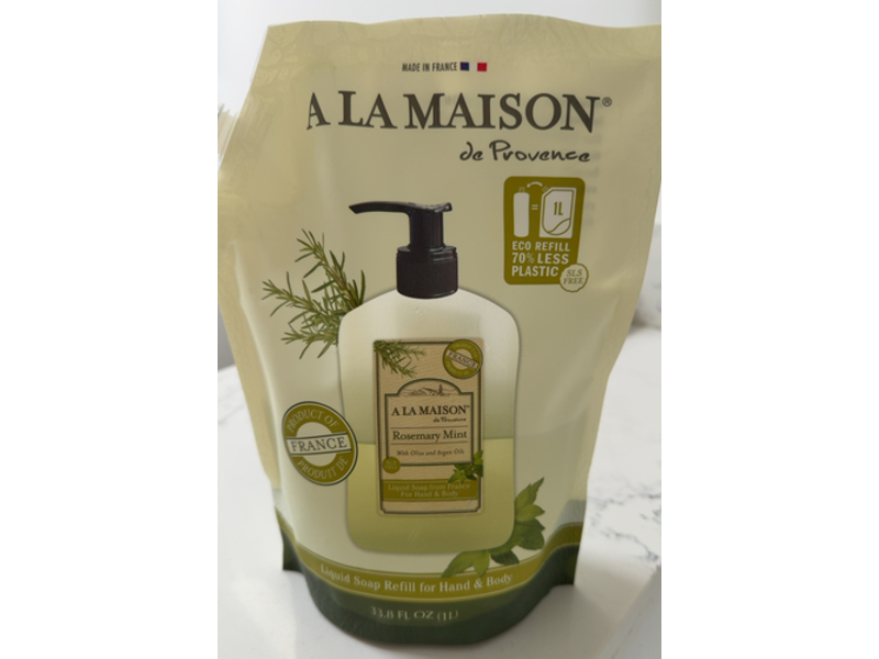 A La Maison Hand & Body Liquid Soap Refill, Rosemary Mint, 33.8 fl oz/1 L