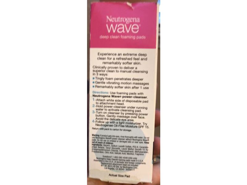 Neutrogena Wave Deep Clean Foaming Pads Refill, Original, 30 Count