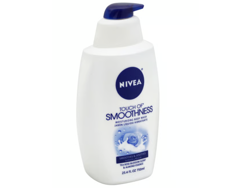 Nivea Touch Of Smoothness Moisturizing Body Wash, Tea Rose Blossom + Almond Essence, 25.4 fl oz/750 mL