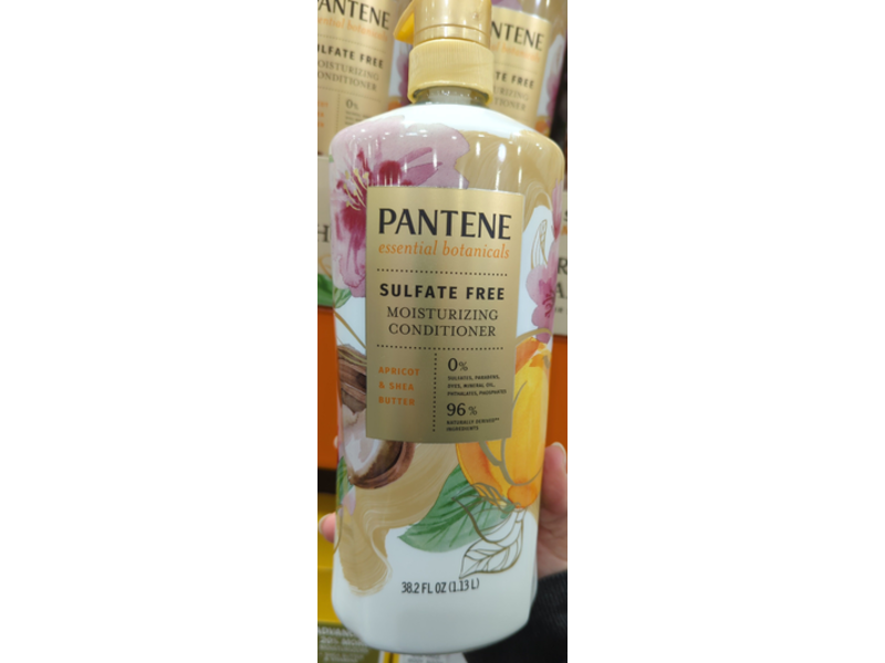 Pantene Moisturizing Conditioner, Apricot & Shea Butter, Sulfate Free, 38.2 fl oz/1.13 L