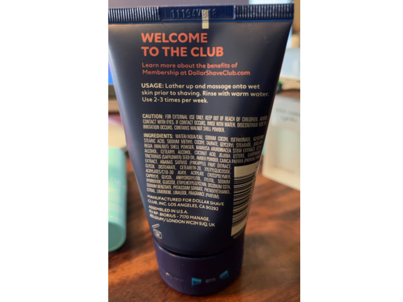 Dollar Shave Club Prep Scrub, 3 fl oz/88 mL, Pack Of 2