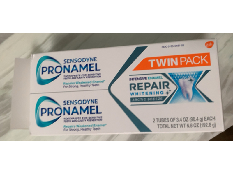 Sensodyne Pronamel Intensive Enamel Repair Whitening Toothpaste, Arctic Breeze, 3.4 oz/96.4 g, Pack Of 2
