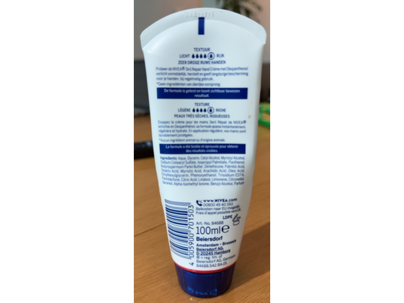 Nivea 3 In 1 Repair Hand Cream, 100 mL