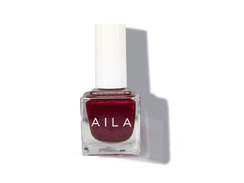 Love Aila Nail Lacquer, Dr. Rosen Beaver, Fuchsia With Red Glitter, 0.5 oz