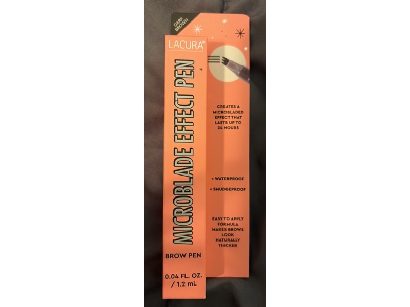 Lacura Microblade Effect Brow Pen, Dark Brown, 0.04 fl oz/1.2 mL