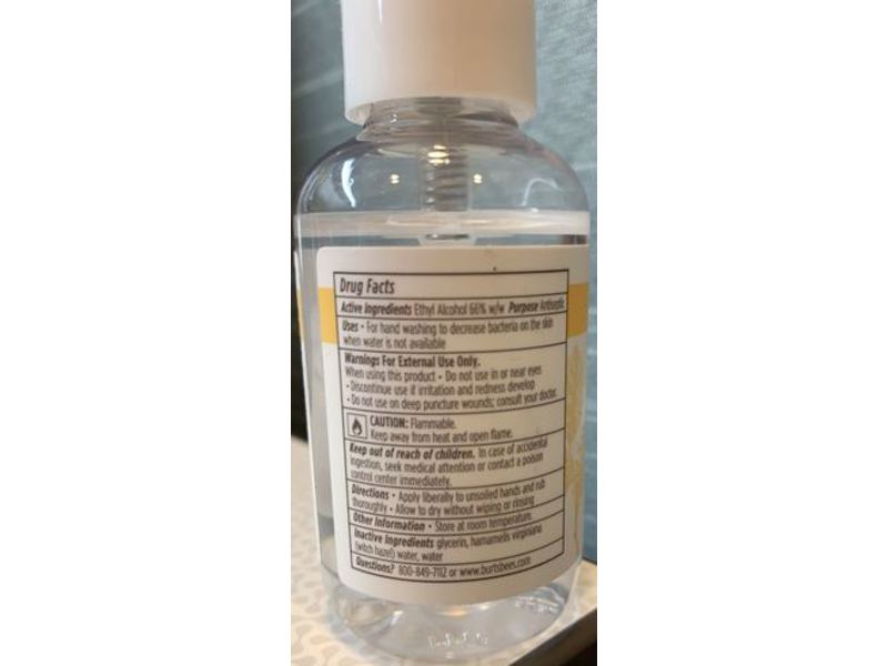Burt's Bees Hand Sanitizer, Witch Hazel, 2 fl oz/59.1 mL