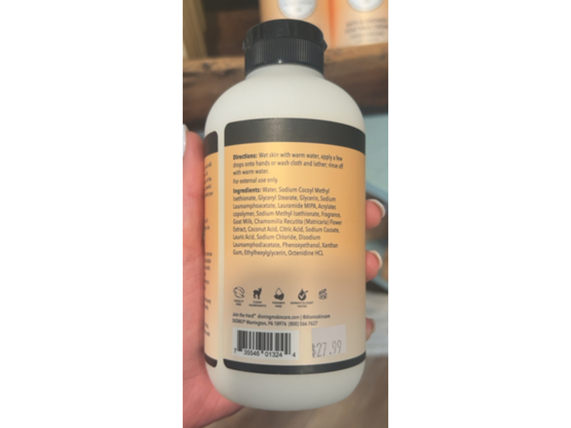 Dionis Bath & Shower Goat Milk Creme, Milk & Honey, 14.5 fl oz/429 mL