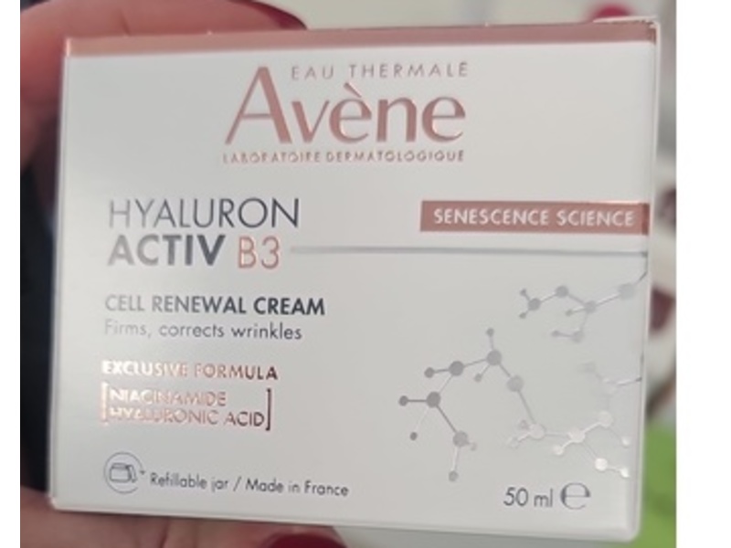 Avene Hyaluron Activ B3 Cell Renewal Cream, Niacinamide, Hyaluronic Acid, 1.6 fl oz/50 mL