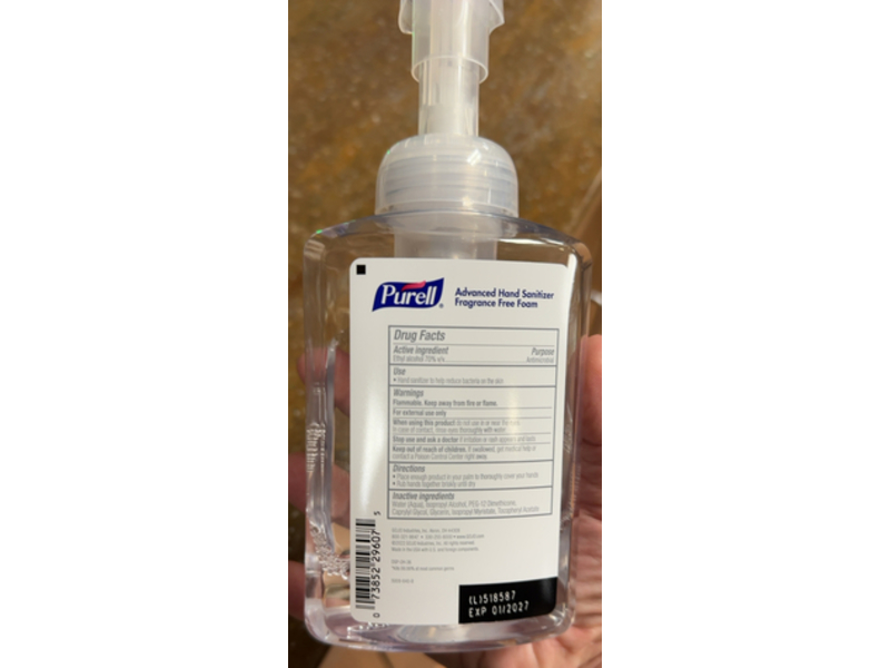 Purell Advanced Hand Sanitizer, 17.4 fl oz/515 mL, Pack Of 4