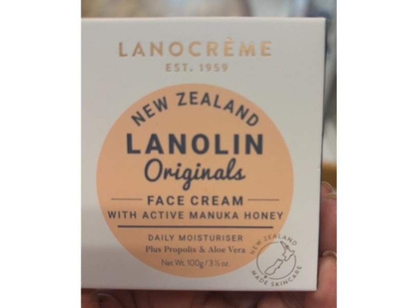 Lanocreme New Zealand Lanolin Originals Face Cream, Active Manuka Honey, 3½ oz/100g, Pack Of 3